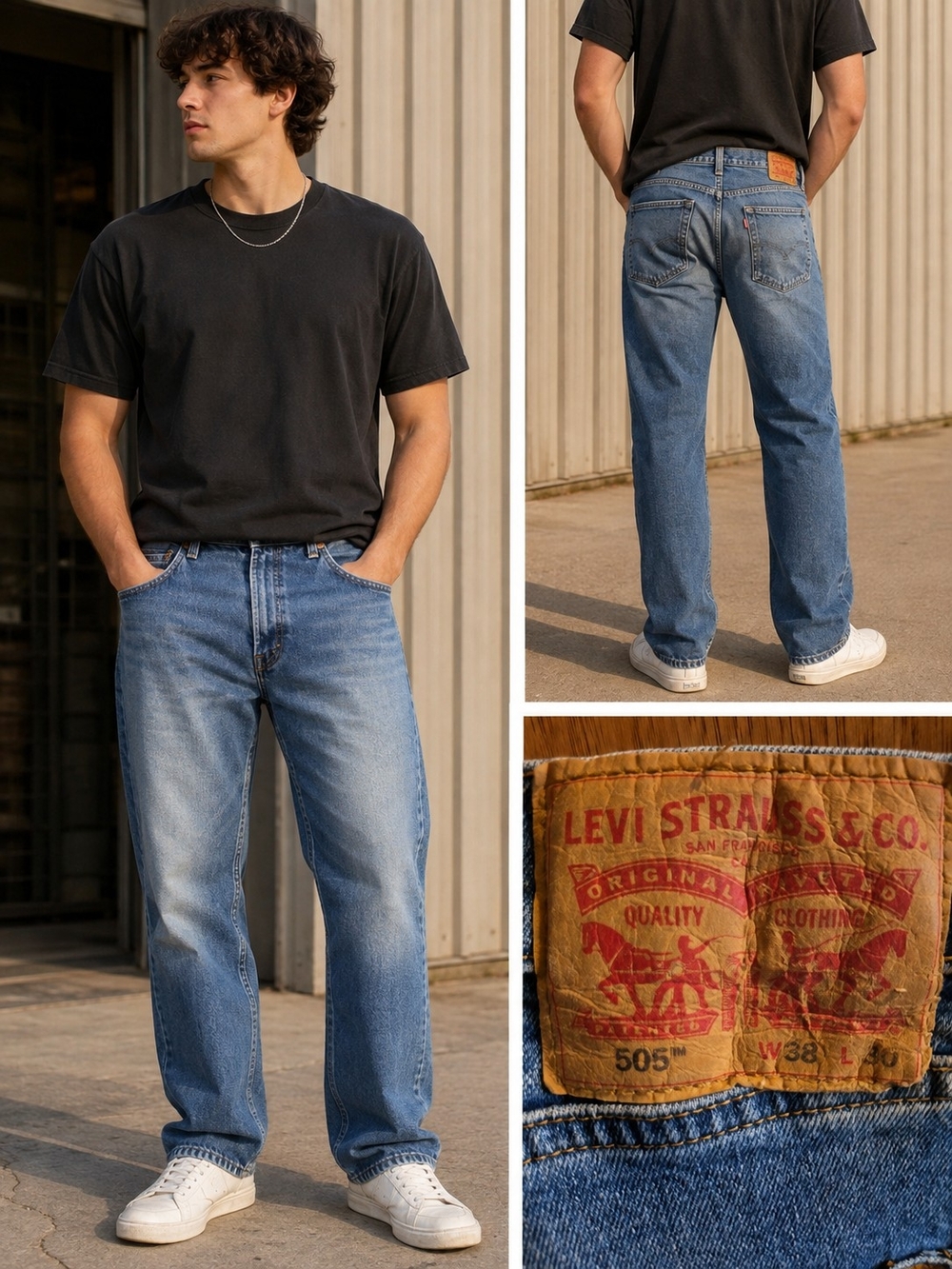 Levi's Men's 505 Straight Fit Jeans in Medium Blue